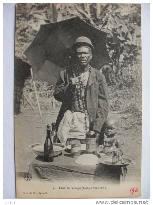 Chef De Village  No 9 CFCO Chapeau Melon, Parapluie , Verroterie - Congo Français