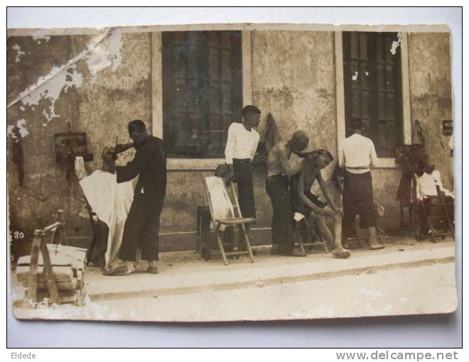 Real Photo Barbers Coiffeurs  P. Used From Hong Kong To Cuba 1929 Paquebot  Condition Poor - Chine (Hong Kong)