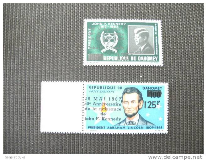 K7625--  Set Overprinted MNH Dahomey -PA N° 59/60 - Kennedy Et Lincoln - Benin - Dahomey (1960-...)