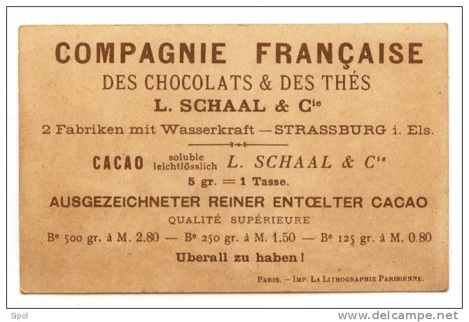 Cie  Française L Schaal & Cie  Chocolat - Cacao - Thés Image Publicitaire N°4: La Justice Se Rend Au Tribunal TBE - Chocolate