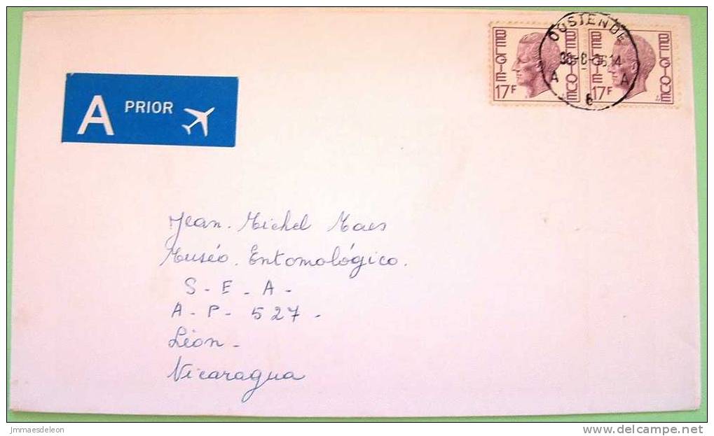 Belgium 1996 Cover Sent To Nicaragua - King Baudouin - Briefe U. Dokumente