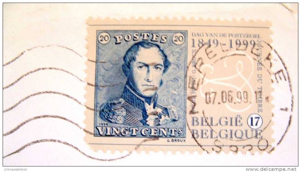 Belgium 1999 Cover Sent To Belgium - King Leopold I - Stamp On Stamp - Stamp Day - Cartas & Documentos