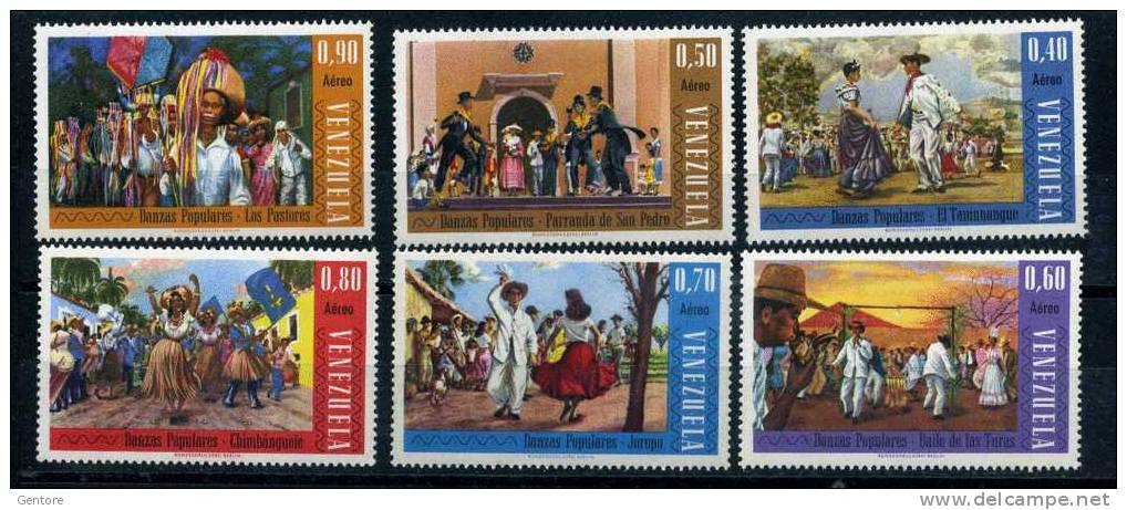 VENEZUELA 1966  Folk Dance   Cpl Set Of 6 Yvert Cat. N° Air 879/84 Absolutely Perfect MNH ** - Danse