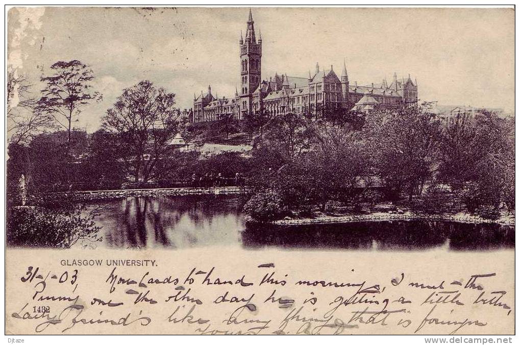 Angleterre  -  N°1432 - Glasgow University - Ed. ? 1903 - 329 - Lanarkshire / Glasgow