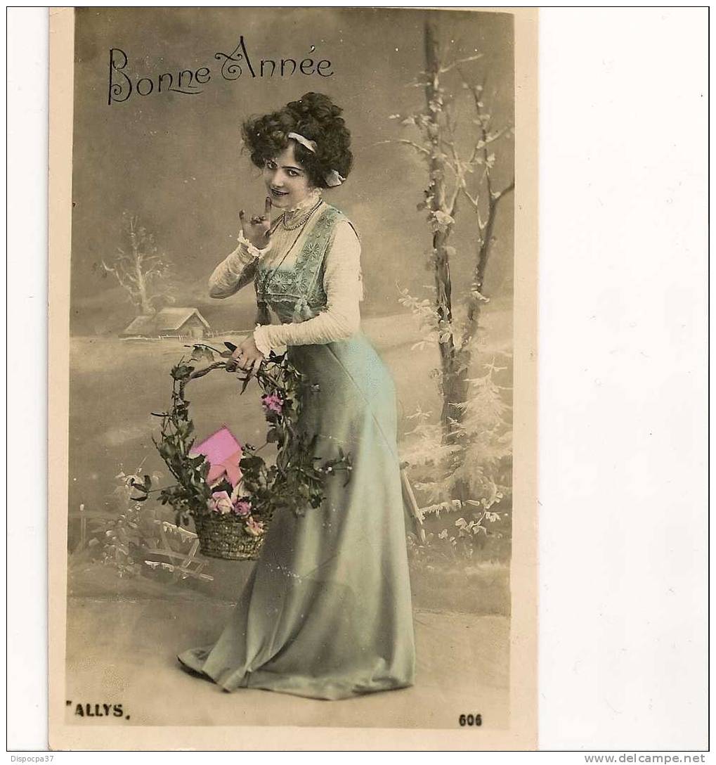 CARTE FANTAISIE  FEMME  "BONNE ANNEE" - New Year