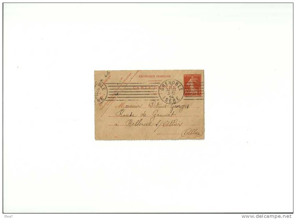 CARTE-LETTRE - 09/08/1914 - Covers & Documents