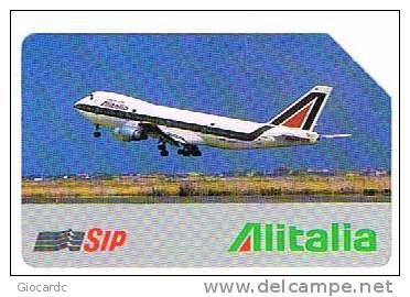 TELECOM ITALIA  (PERIODO SIP)  OMAGGIO PRIVATE - CAT. C. & C.  3201- ALITALIA. AEREO CHE DECOLLA - USATA - Privadas - Homenaje