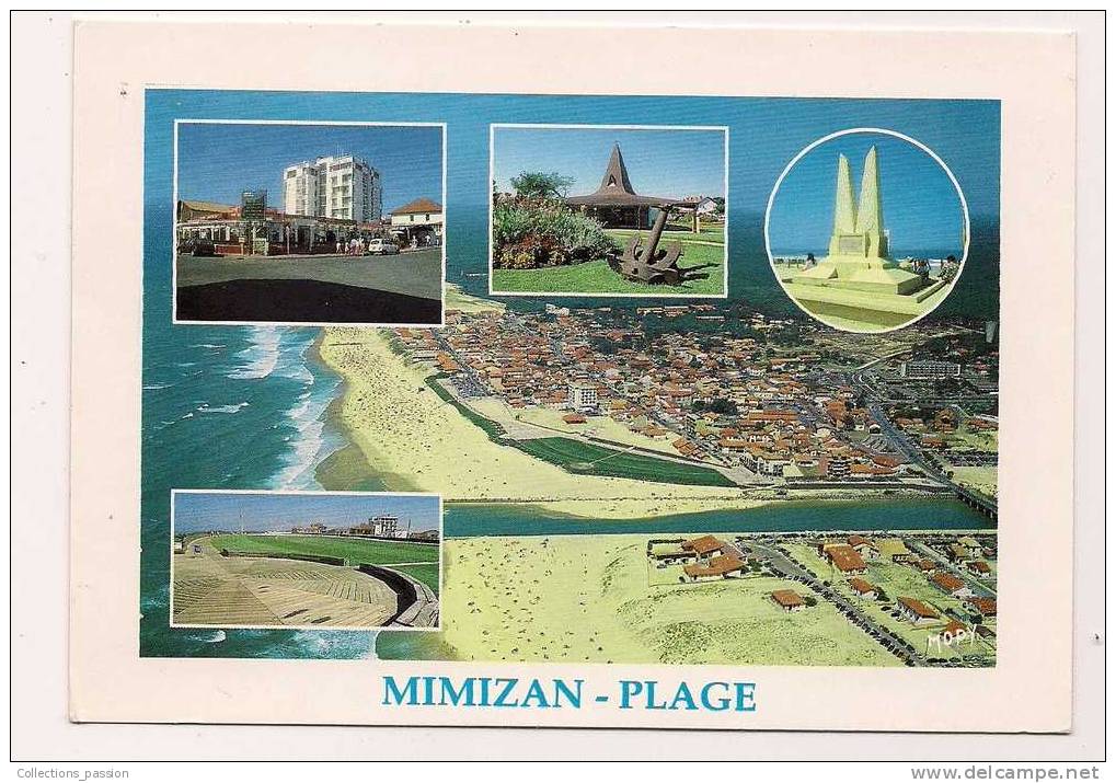 Cp , 40 , MIMIZAN PLAGE , Multi-Vues , Les Landes Touristiques , Voyagée - Mimizan Plage