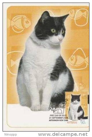 Australia-2004 Cats And Dogs,50c Ezzie  Maximum Card - Domestic Cats