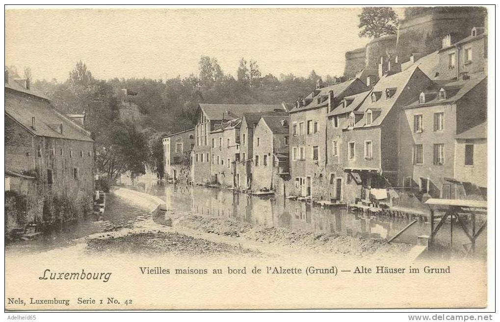 Luxembourg Vielles Maisons Au Bord L'Alzette Alte Häuser Im Grund Nels Serie 1 N° 42 - Esch-sur-Alzette