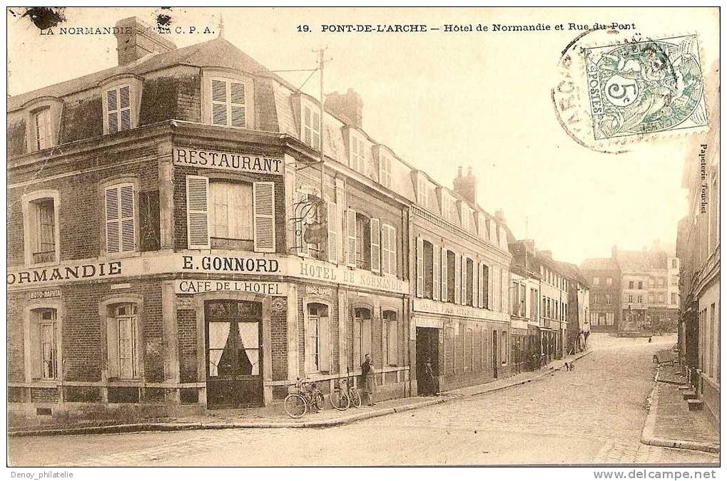 27/ PONT DE L'ARCHE / HOTEL DE NORMANDIE ET RUE DU PONT - Pont-de-l'Arche