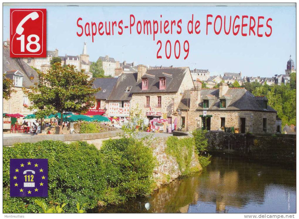 Calendrier Sapeurs Pompiers FOUGERES (35) De 2009, Couverture Légèrement Cartonnée - Big : 2001-...