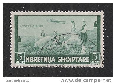 ALBANIA - TERRITORI ANNESSI E OCCUPATI - 1940: Valore Usato Da 5 Qind Di Posta Aerea - In Ottime Condizioni. - Albania