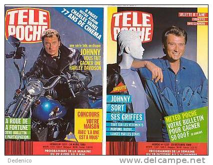 Johnny  HALLYDAY  : 2   COUVERTURES   "  TELE POCHE  " - Music