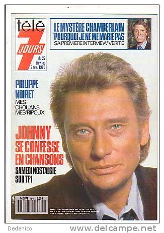 Johnny  HALLYDAY  :   3  COUVERTURES   "  TELE  7  JOURS " - Musik