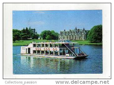 Cp, Péniches, Hydraerdre "Armoric II", Château De La Gâcherie - Houseboats