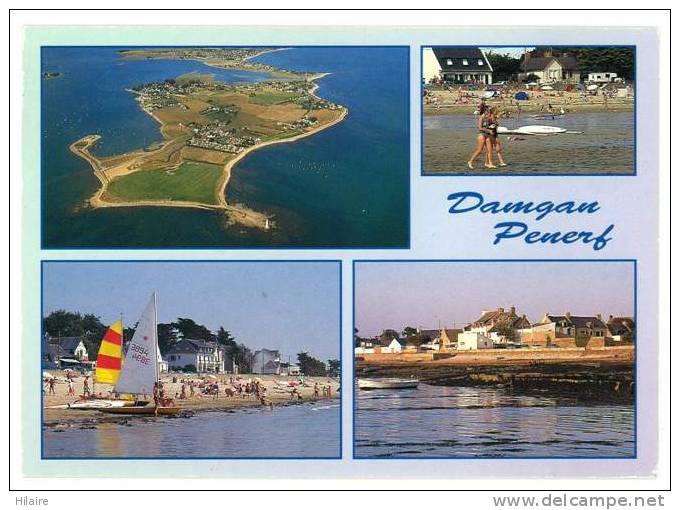 Cpsm 56 DAMGAN PENERF Pointe Penerf Village, Grande Plage - Cleguerec