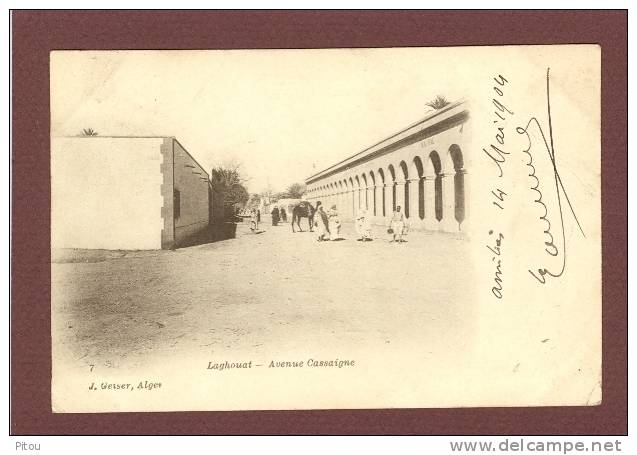 ALGERIE - LAGHOUAT - AVENUE CASSAIGNE - CLICHE 1900 - BEAU PLAN ANIME - Laghouat