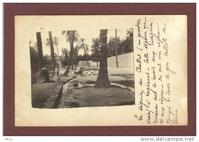 ALGERIE - LAGHOUAT - SUPERBE CARTE PHOTO - LA SEGUIA DU CHETTET - CLICHE 1900 - BEAU PLAN ANIME - Laghouat