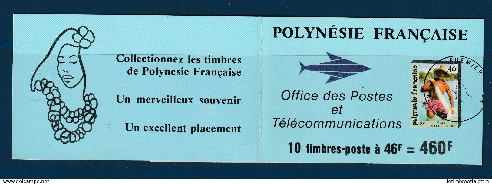 Carnet De Timbre De Polynesie Avec Surcharge 2 Barres Noires - Booklets