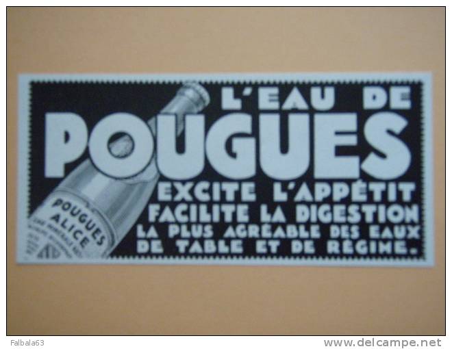 ++Pub--Eau De Pougues--1939 - Publicités