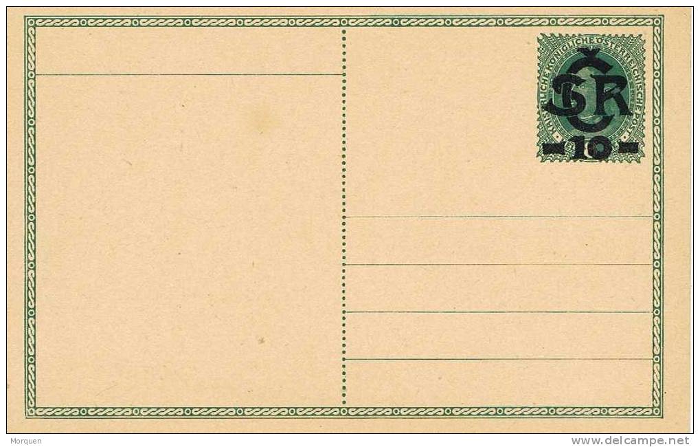 Sobrecarga CSR -10, Sobre Entero Postal Austriaco. Variedad - Postcards
