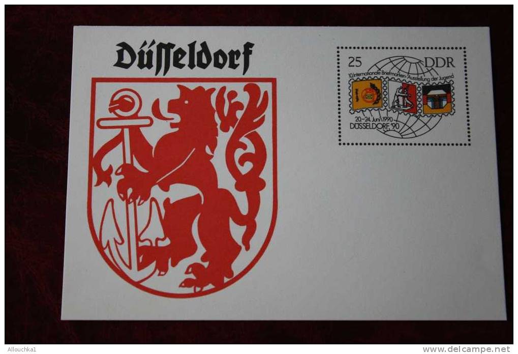 ENTIER POSTAL ENTIERS POSTAUX DDR DEUSTCHE DEMOKRATIC REPUBLIK DUSSELDORF 20-24-JUIN 1990  ALLEMAGNE DE L´ EST - Postcards - Mint