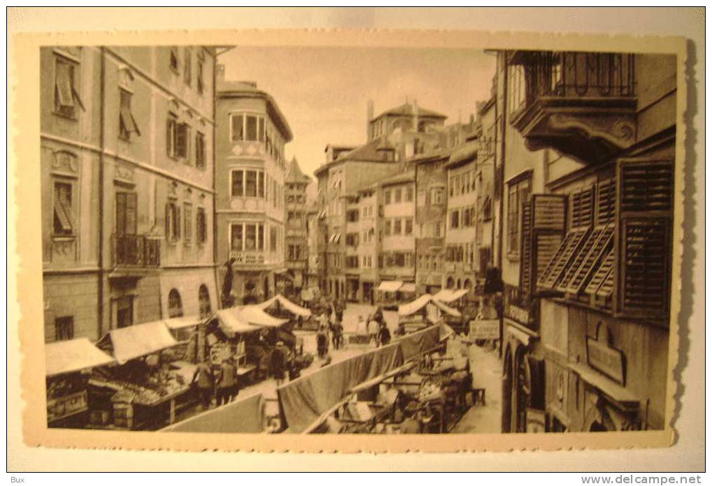 BOLZANO PIAZZA ERBE  - MERCATO    NON  VIAGGIATA  COME DA FOTO FORMATO PICCOLO OPACA - Märkte