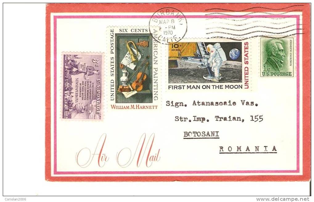 USA / Letter / Burbank To Botosani - 1970 - Storia Postale