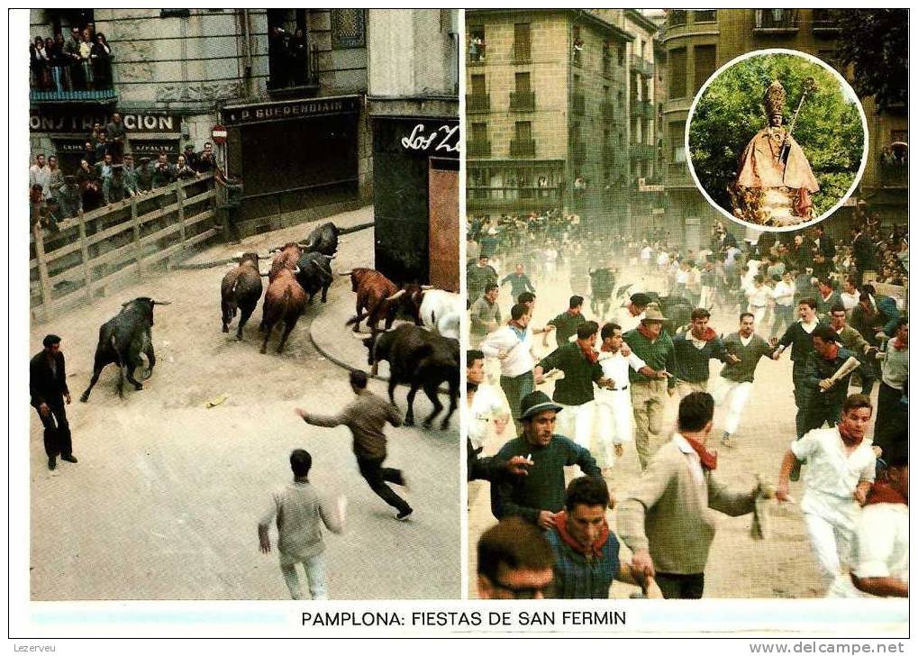 CP PAMPLONA FIESTAS SAN FERMIN ENCIERRO VERSO CARTELES 1973 - Álava (Vitoria)