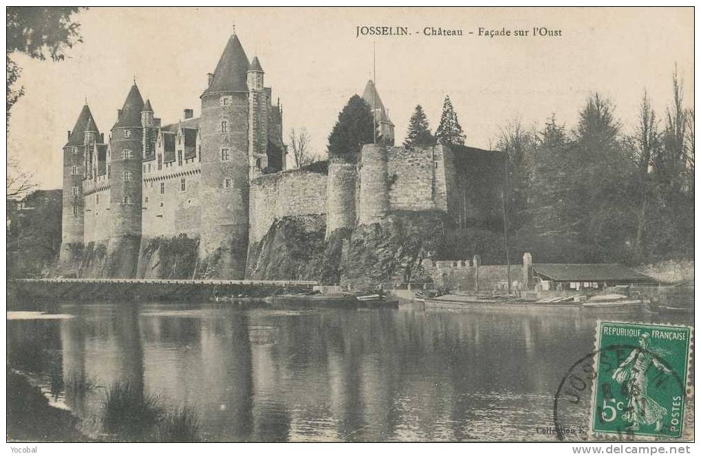 Cp ,56 , JOSSELIN , Château , Façade Sur L'Oust , Voyagée 1913 - Josselin