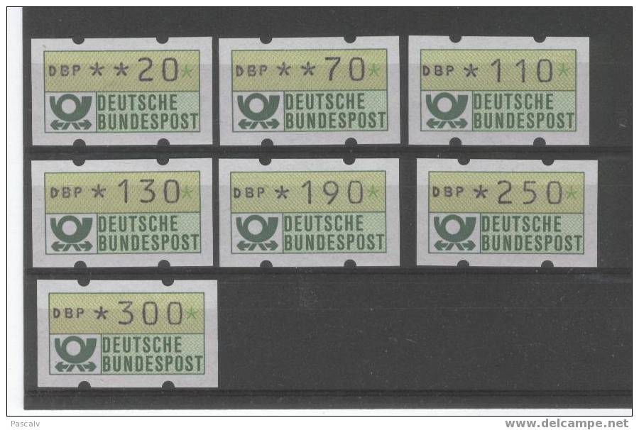 RFA Timbres De Distributeurs 1982 Série Complète De 7 Valeurs Neuves - Vignette [ATM]