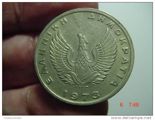 4098 GRECE GREECE GRECIA HELLAS  10 DRACMAS   ANIMAL PEGASUS  YEAR  1973  VF+ OTHERS IN MY STORE - Grecia