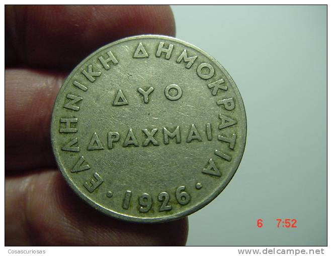 4124 GRECE GREECE GRECIA HELLAS  AYO DRACMA    YEAR  1926 FINE  OTHERS IN MY STORE - Greece