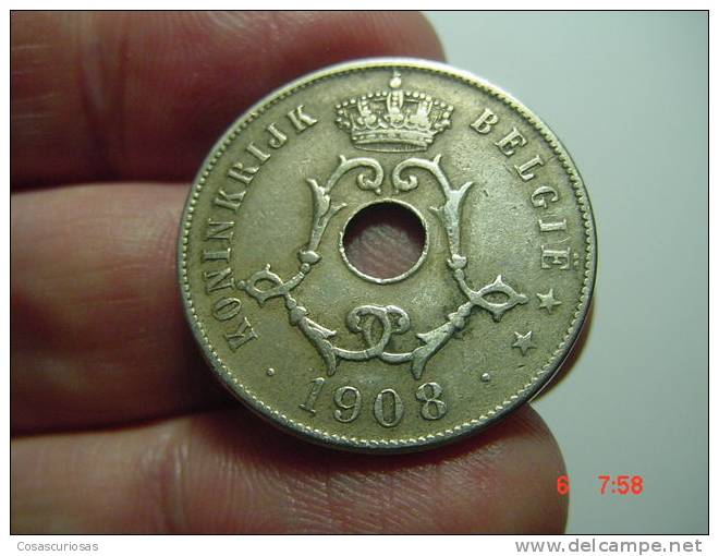 4148  BELGIE BELGIQUE BELGICA   25 CENTS     YEAR  1908 FINE  OTHERS IN MY STORE - 25 Cent