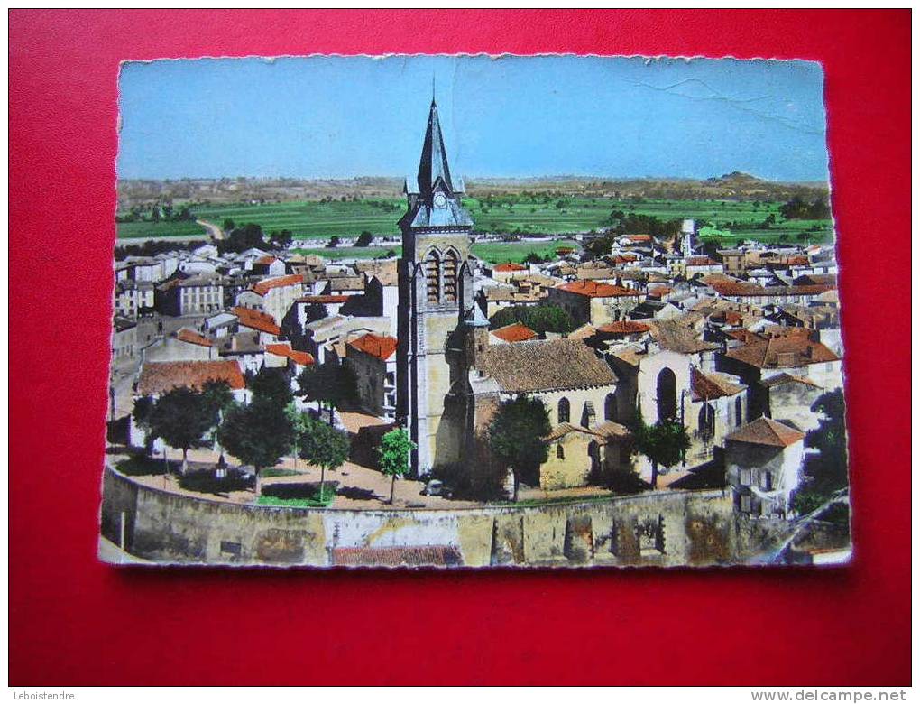 CPSM- 63-PUY DE DOME -EN AVION AU-DESSUS DE... MARINGUES-L'EGLISE -CARTE EN ETAT MOYEN/ MAUVAIS -3 PHOTOS DE LA CARTE - Maringues