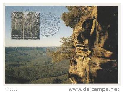 Australia-2005 World Heritage,50c Greater Blue Mountains Area NSW   Maximum Card - Maximumkaarten