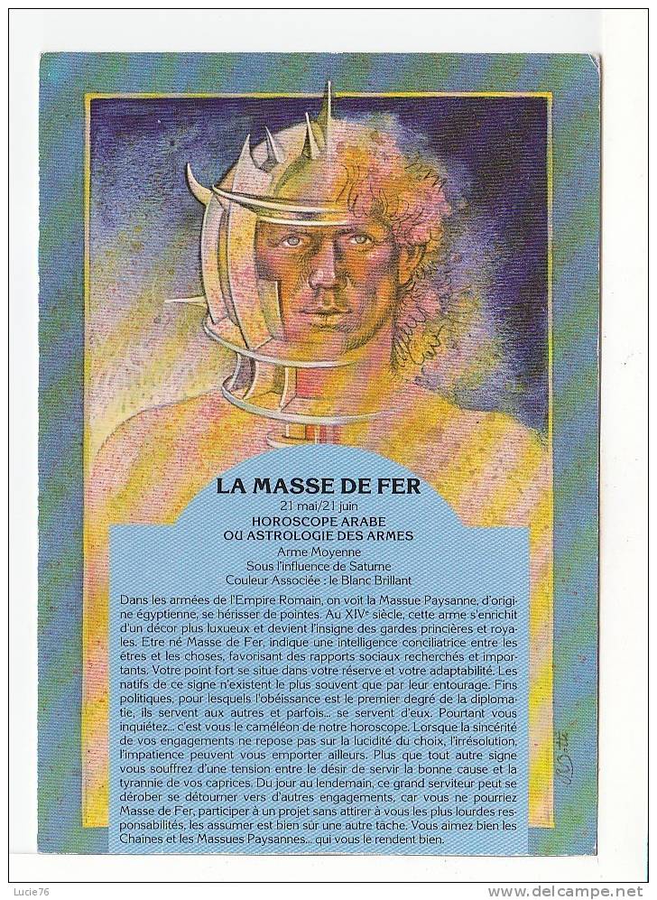 HOROSCOPE  ARABE  -  LA MASSE DE FER   21.05 - 21.06  -   Astrologie Des ARMES  -  Illustrations  René Botti - Astrología