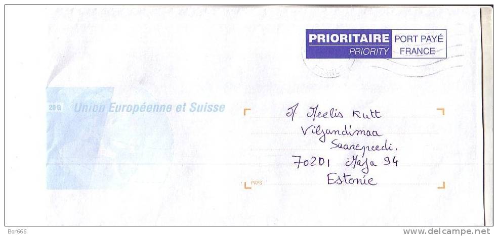 GOOD FRANCE Postal Cover To ESTONIA 2009 - Postage Paid - Covers & Documents