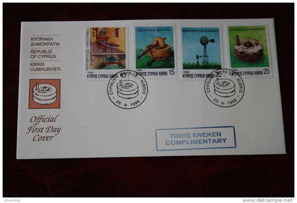 REPUBLIC OR CYPRUS CHYPRE  KIBIRIS MARCOPHILIE LETTRE 23-9-1996 OFFICIAL FIRST DAY COVER FDC 1ER JOUR D' EMISSION TIMH3 - Other & Unclassified