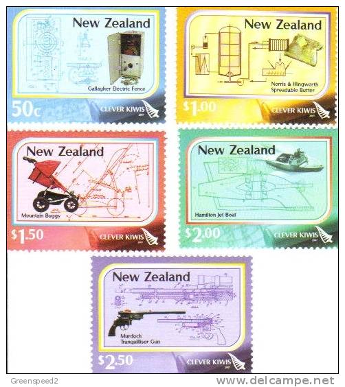 2007 New Zealand Inventions - Clever Kiwis 5v Set - Other & Unclassified