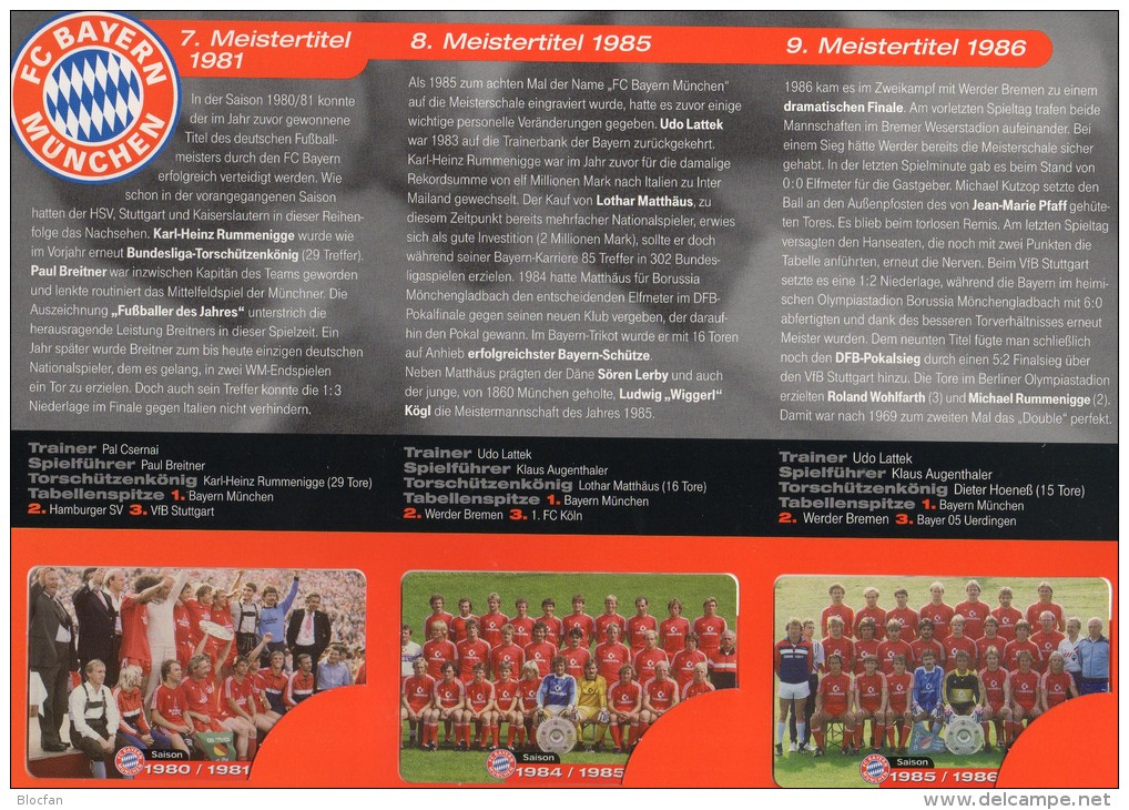 Edition 2 Fussball Meister FC Bayern München TK M 09-14/03 ** 180€ Deutschland Meisterschaft TC Soccer Telecards Germany - Verzamelingen