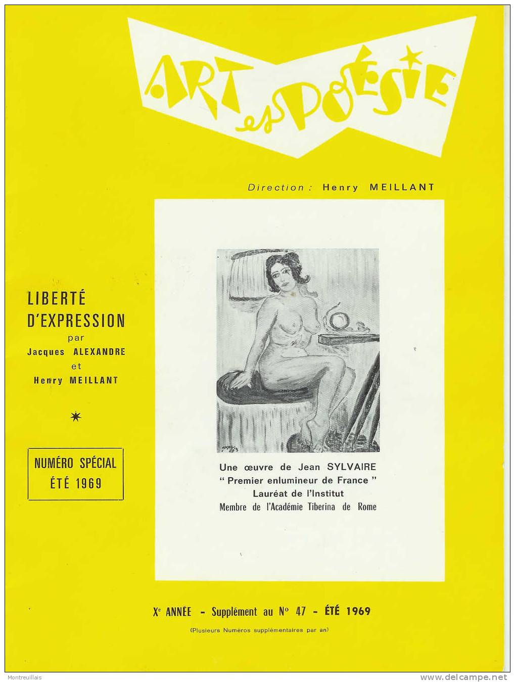 ART Et POESIE, été 1969, Supplément Au N° 47, 18 Pages, Poèmes, Illustrations, - French Authors