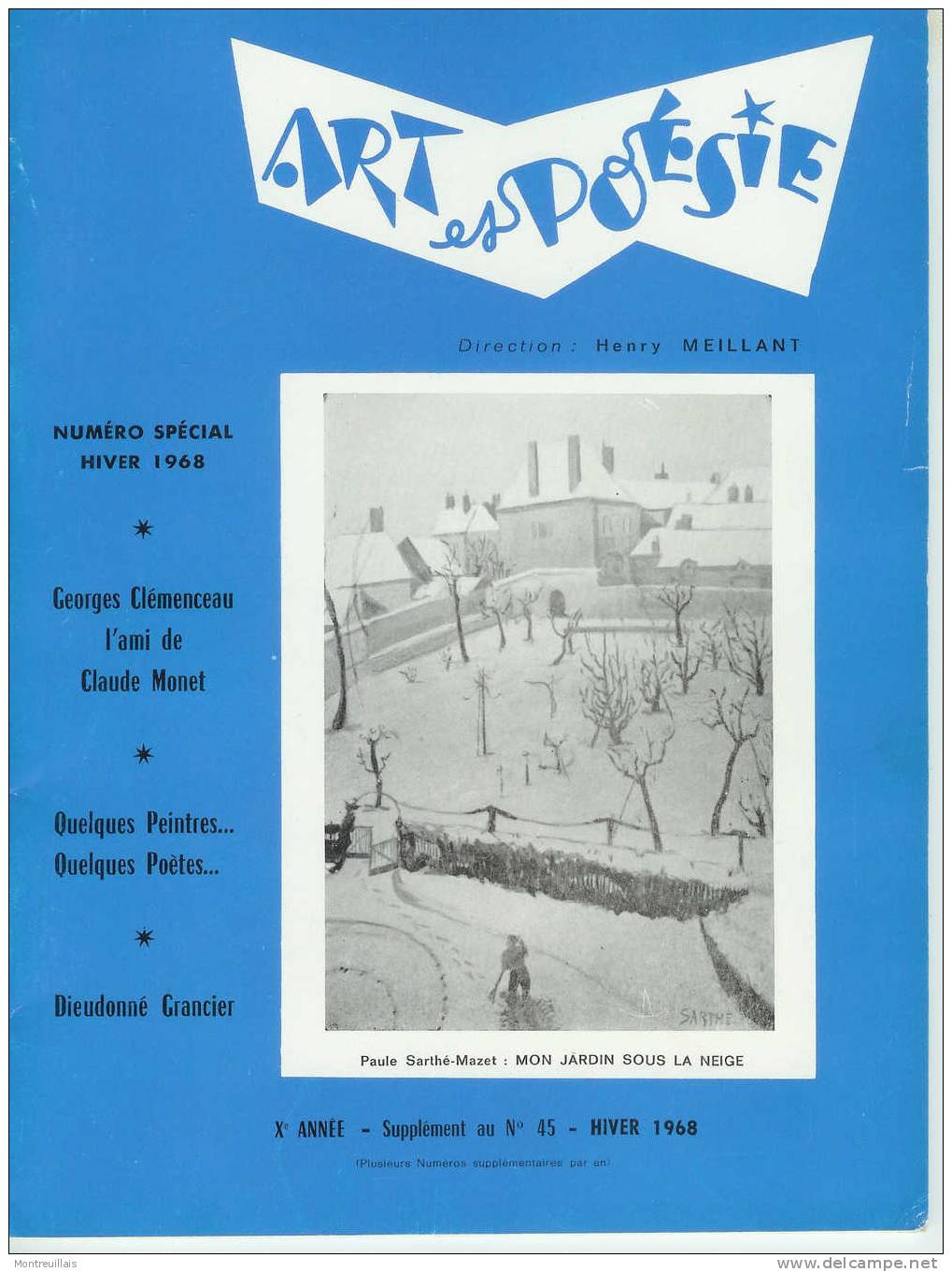 ART Et POESIE, Hiver 1968, Supplément Au N° 45, 42 Pages, Poèmes, Illustrations, - French Authors