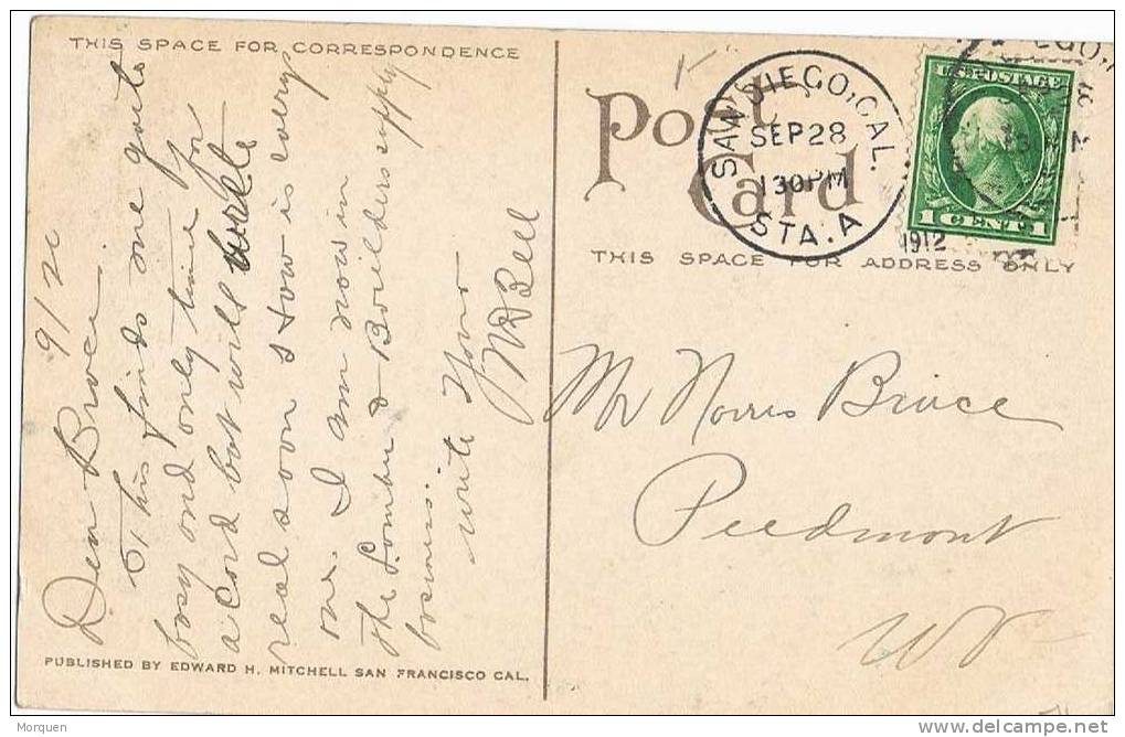 1037. Postal SAN DIEGO (California) 1928. Hotel Grant And Plaza - Briefe U. Dokumente