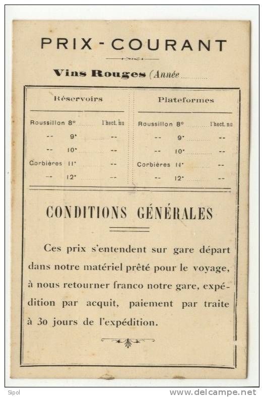 Vins Du Roussillon  Supérieurs Mas & Mérou Fils , Sucrs Maison Fondée En 1890 - Alcools