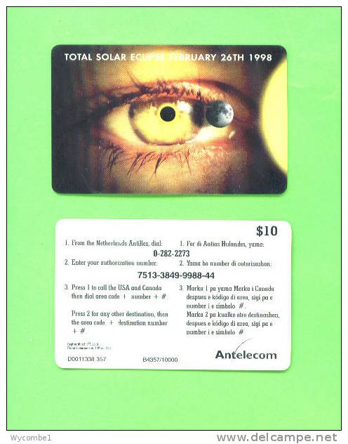 ST MAARTEN - Remote Phonecard/ Total Solar Eclipse $10 - Antilles (Netherlands)