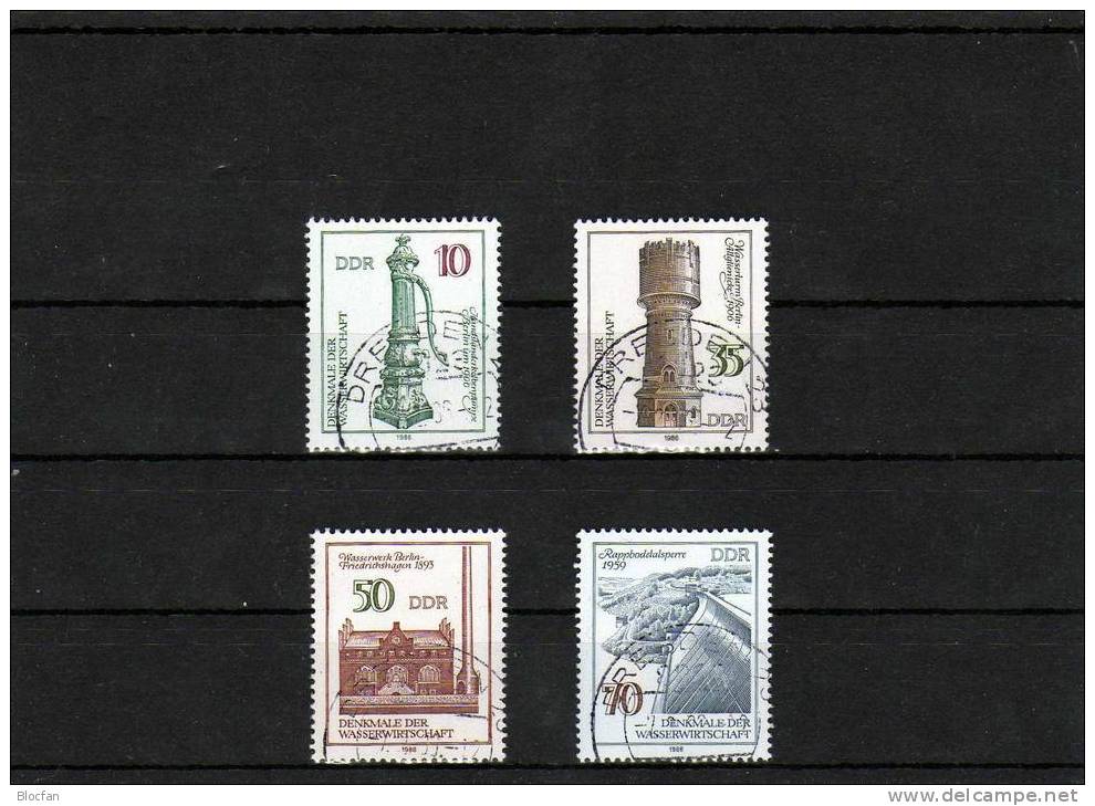 Wasserwirtschaft Und Pumpen 1986 DDR ** Plus O 2993/6+ETB 1/86 SST 17€ Rar!!! Ersttagsblatt Water Technic Set Of Germany - 1st Day – FDC (sheets)