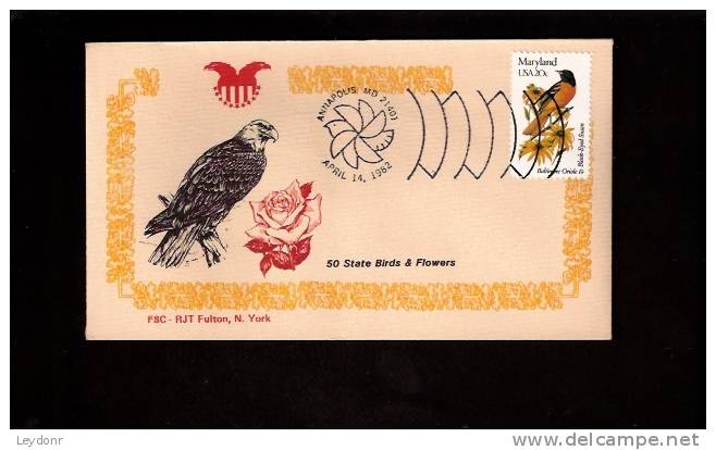 FDC Maryland - Baltimore Oriole And Black Eyed Susan - Scott # 1972 - 1981-1990