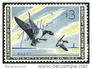 US RW30 Used Duck Stamp From 1963 - Duck Stamps